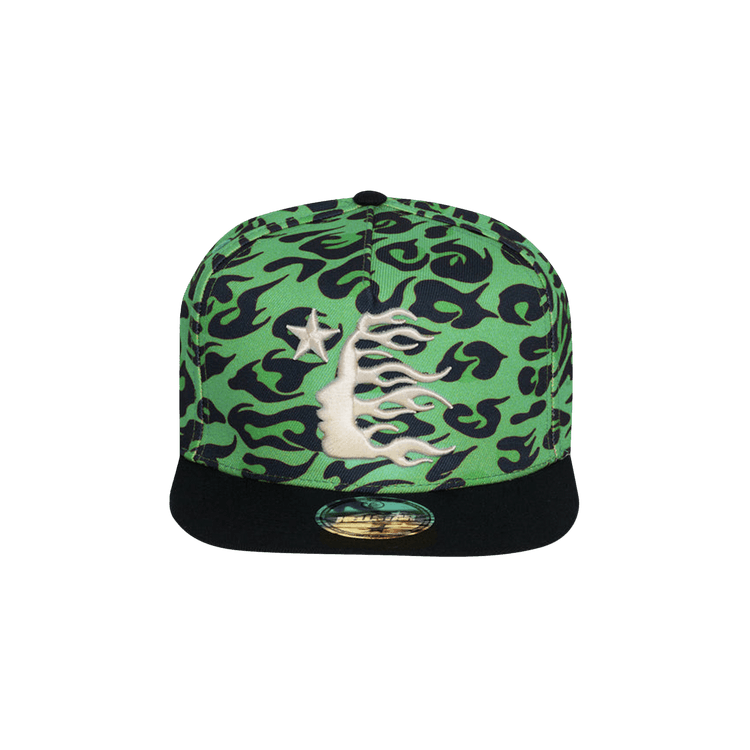 Hellstar Cheetah Print Snapback Hat 'Green'