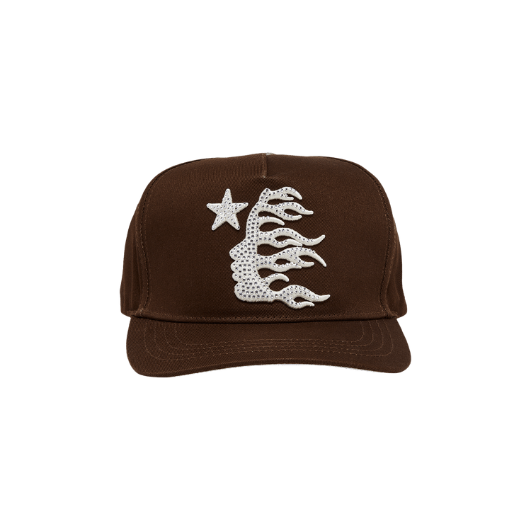 Hellstar OG Logo Snapback Hat With Rhinestones 'Brown'