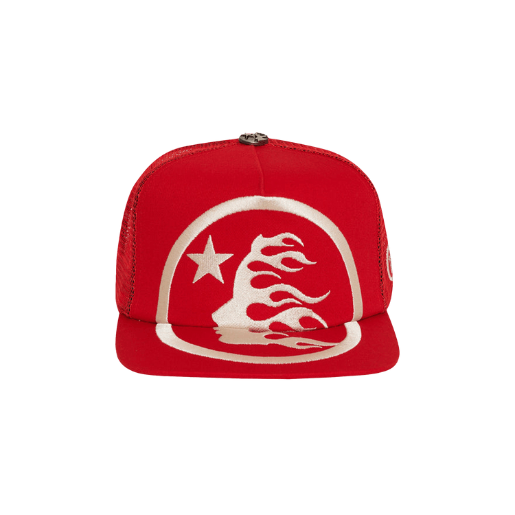 Hellstar Big Logo Trucker Snapback Hat 'Red'