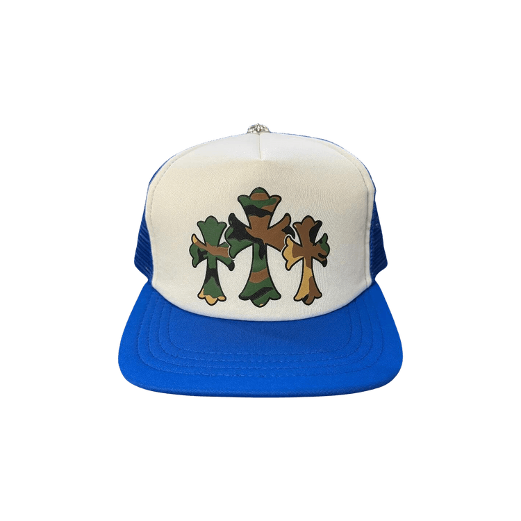 Chrome Hearts Triple Cross Trucker Hat 'Blue/White'