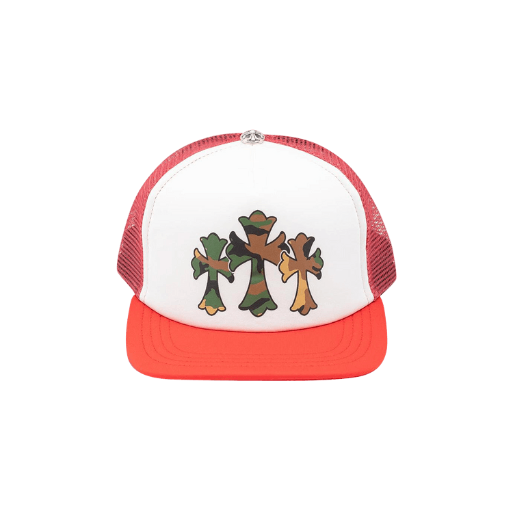 Chrome Hearts Triple Cross Trucker Hat 'Red/White'