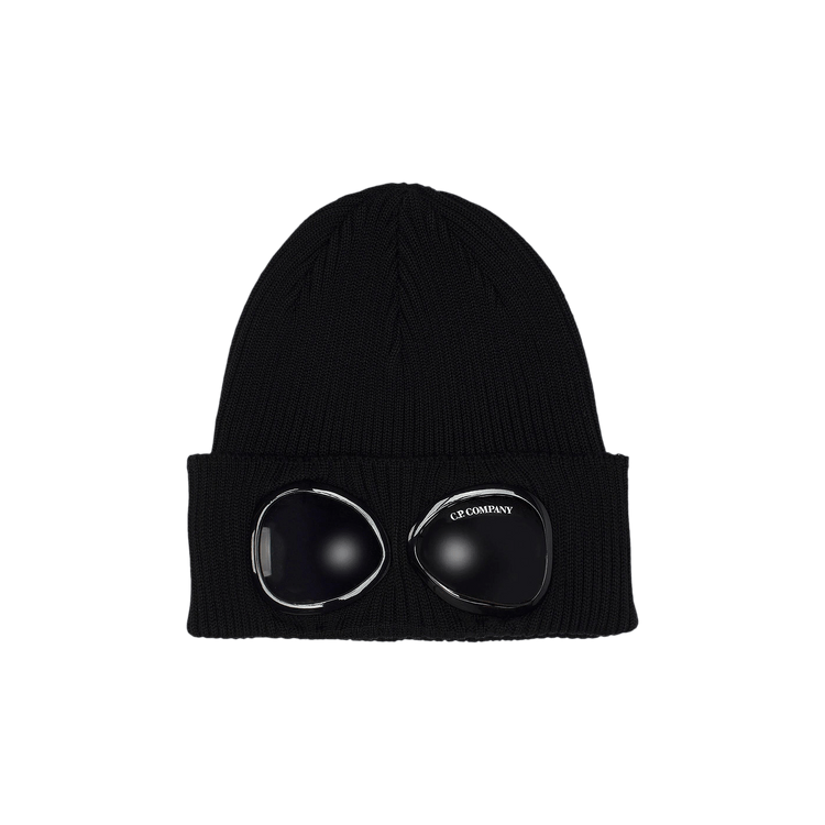 C.P. Company Goggles Detail Ribbed Beanie 'Black'