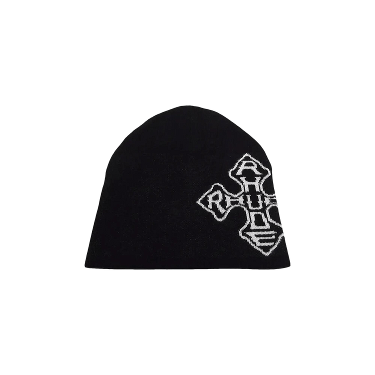 Rhude Cross Logo Knitted Beanie 'Black'