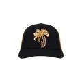 Palm Angels Burning Palm Trucker Cap 'Black/Gold'