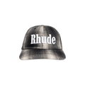 Rhude Logo Flannel 6-Panel Hat 'Black/Grey'