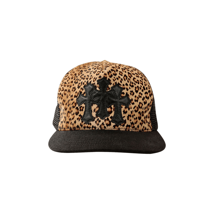Chrome Hearts Triple Cross Patch Leopard Trucker Hat 'Multicolor'