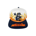 Hellstar Flame Vintage Snapback Hat 'Cream/Navy'