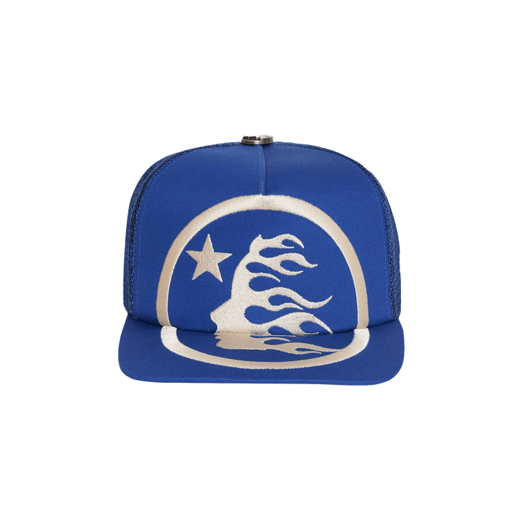 Hellstar Big Logo Trucker Snapback Hat 'Blue'