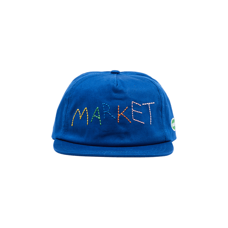Market Soft Stitch 5 Panel Hat 'Blue'