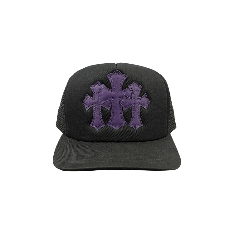 Chrome Hearts St. Barths Exclusive Cemetery Cross Trucker Hat 'Black/Purple'