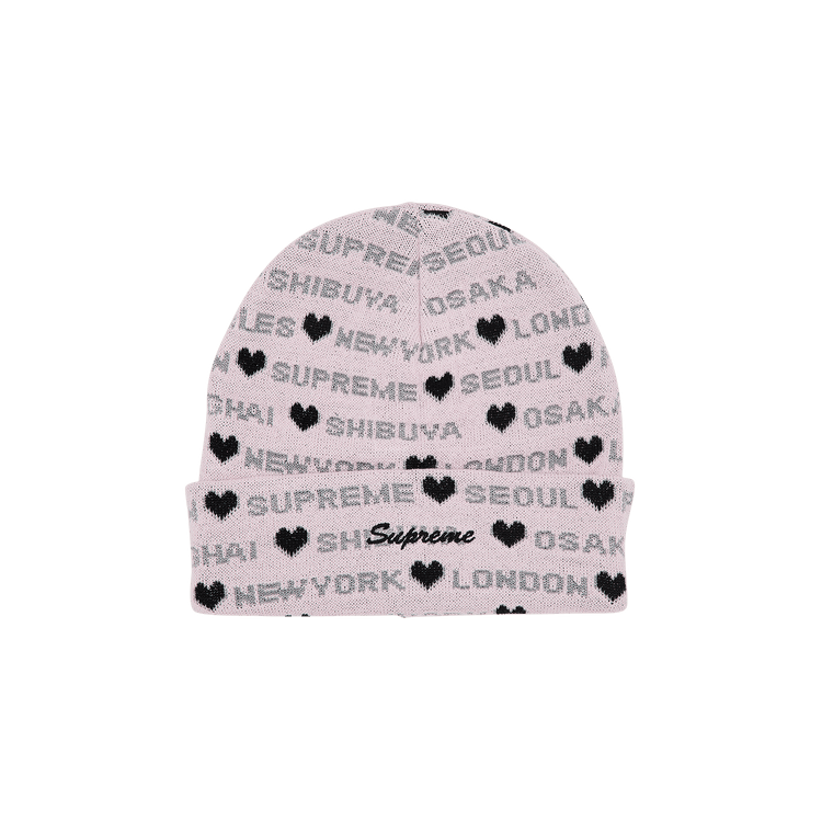 Supreme Hearts Beanie 'Light Pink'