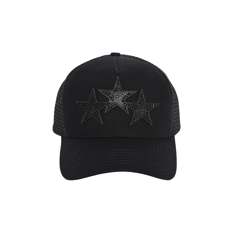 Amiri Crystal 3 Star Trucker Hat 'Black Black'