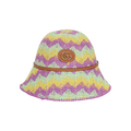 Gucci Chevron Straw Effect Cloche 'Multicolor'