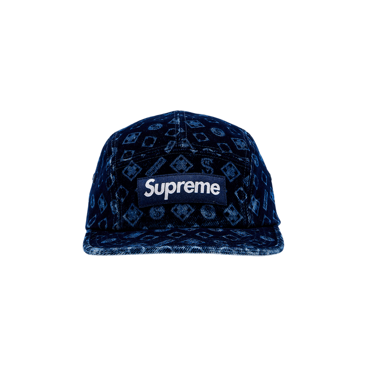 Supreme Flocked Denim Camp Cap 'Blue'