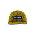 Supreme Flocked Denim Camp Cap 'Mustard'