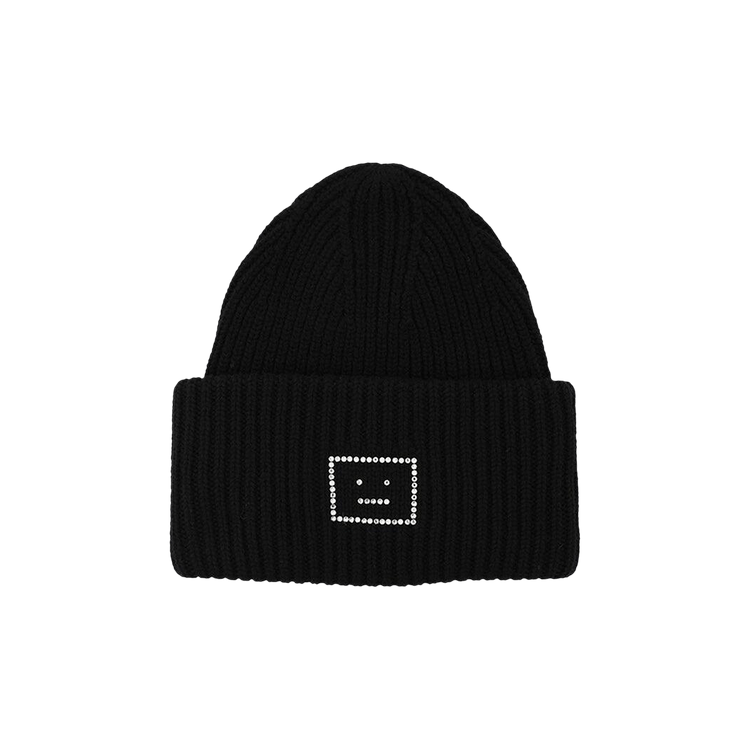 Acne Studios Large face logo beanie 'Black'