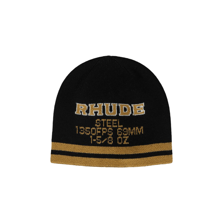 Rhude Steel Beanie 'Black/Yellow'