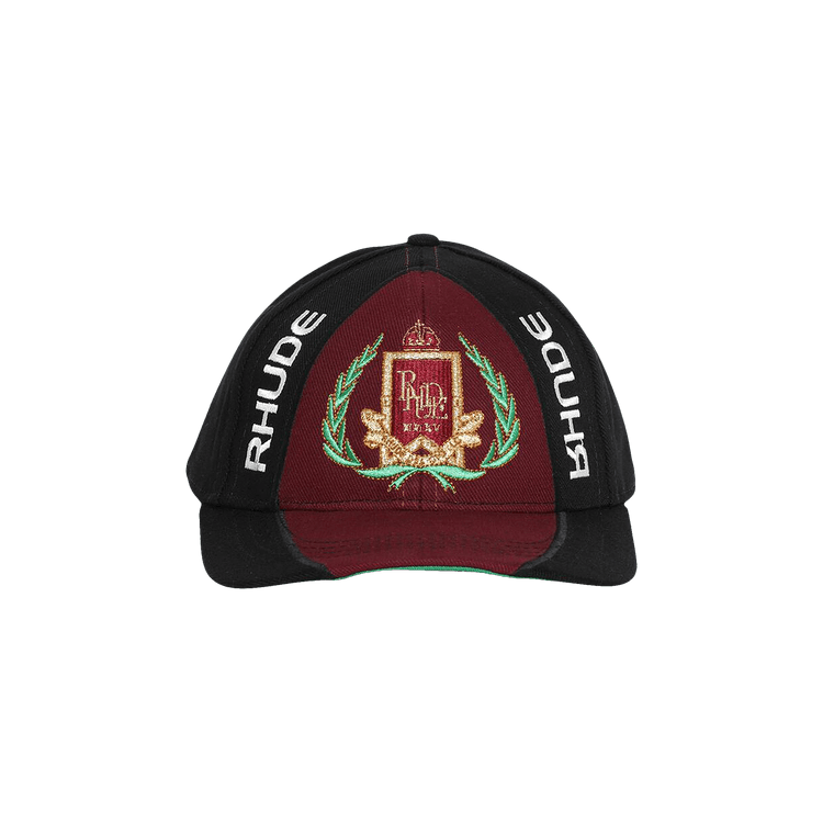 Rhude Racing Crest 6-Panel Hat 'Black/Maroon'