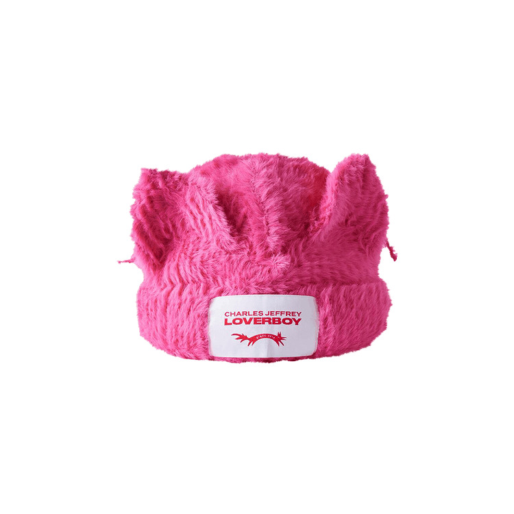Charles Jeffrey Loverboy Fluffy Chunky Ears Beanie 'Pink'