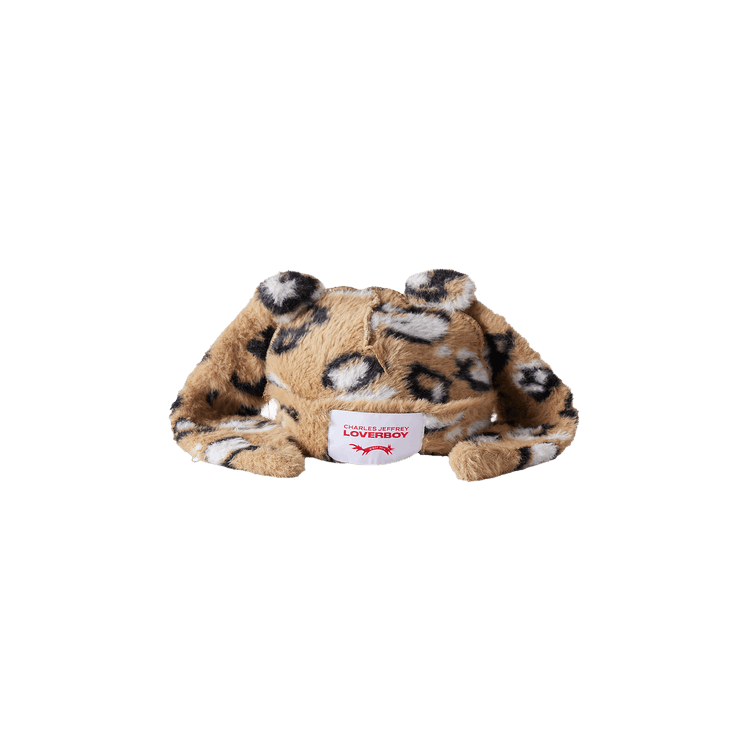 Charles Jeffrey Loverboy Fluffy Chunky Rabbit Beanie 'Brown Leopard'