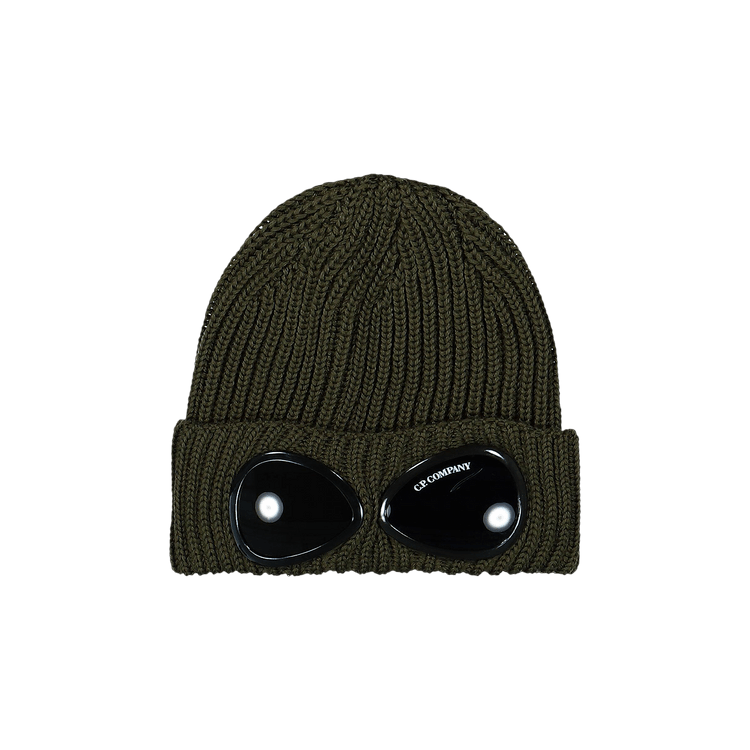 C.P. Company Extra Fine Merino Wool Goggle Beanie 'Ivy Green'