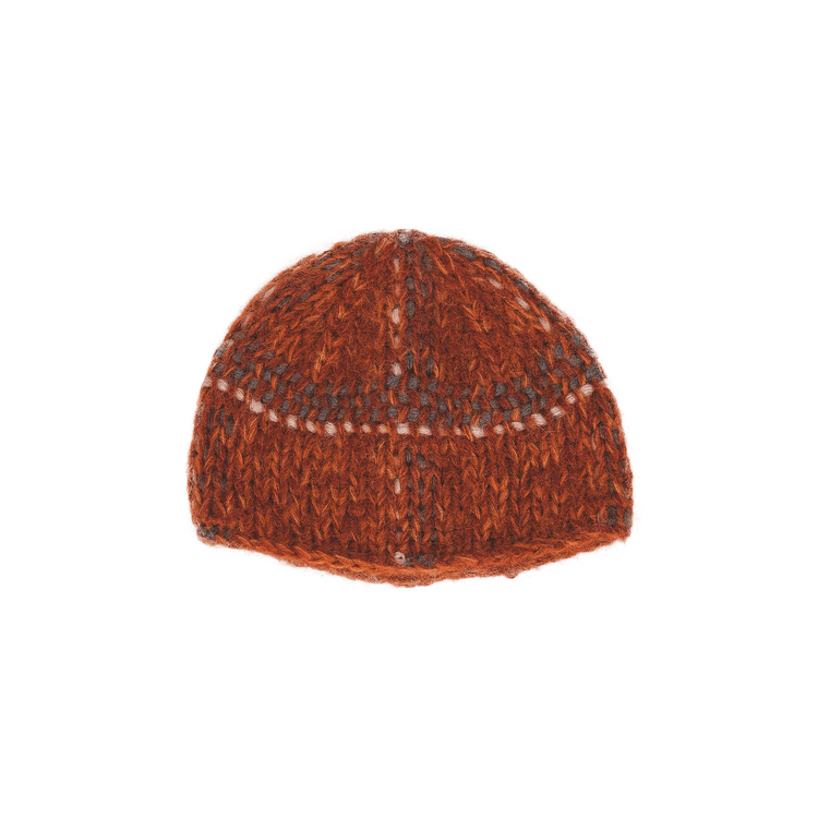 Undercover Check Print Knit Hat 'Orange'