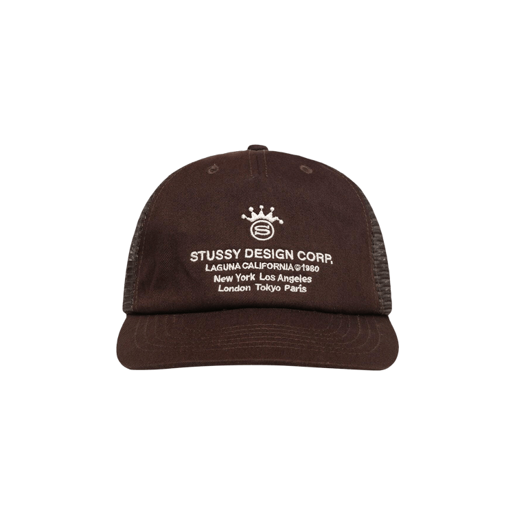 Stussy Low Profile Design Corp Trucker Snapback 'Brown'