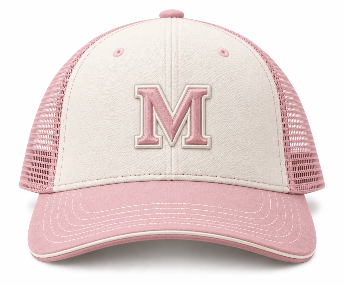 Marcelia Varsity Trucker — Pink