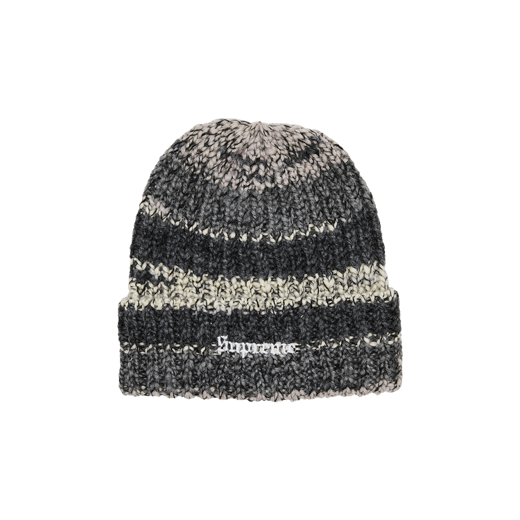 Supreme Space Dye Stripe Beanie 'Black'