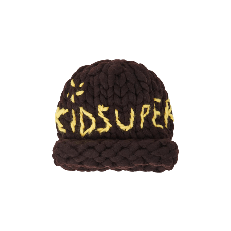 KidSuper Hand Knit Chunky Beanie 'Brown'