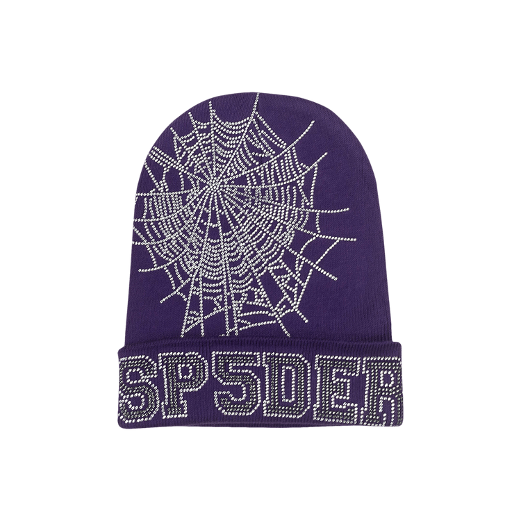 Sp5der Rhinestone Beanie 'Purple'