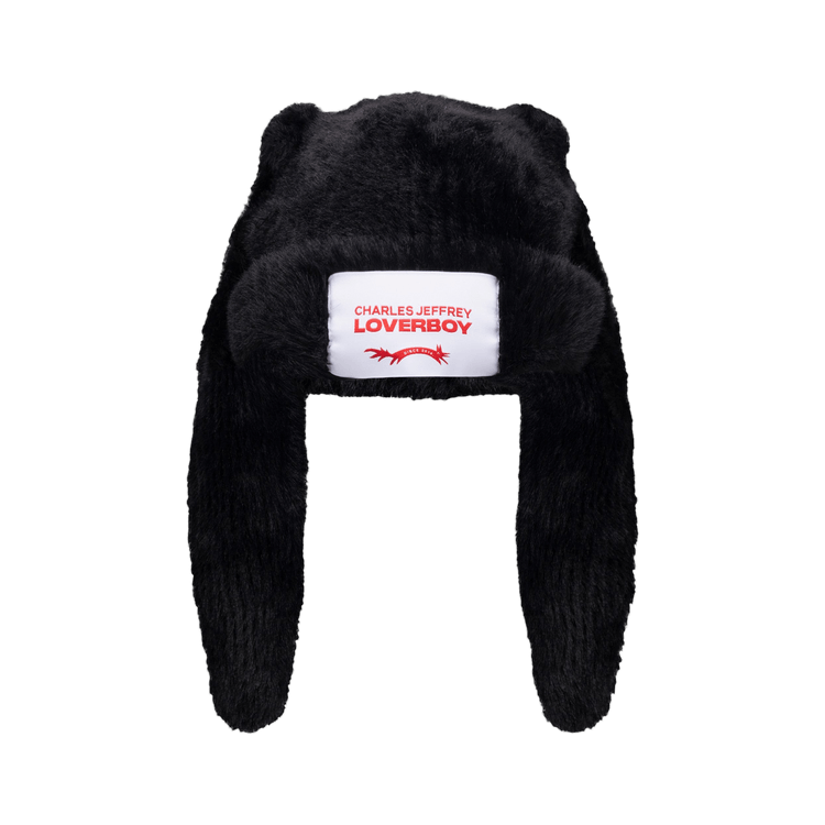 Charles Jeffrey Loverboy Fluffy Chunky Rabbit Beanie 'Black'