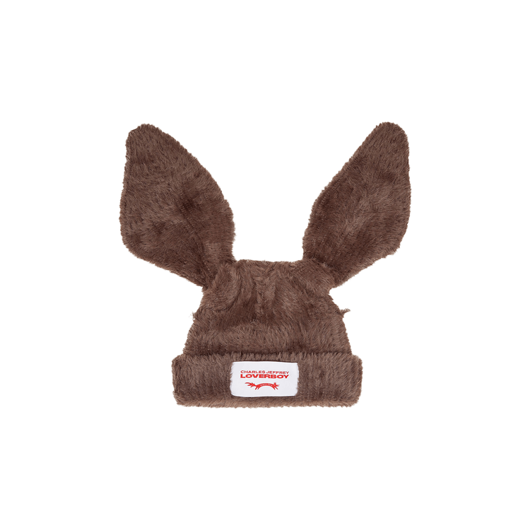 Charles Jeffrey Loverboy Fluffy Chunky Rabbit Beanie 'Brown'