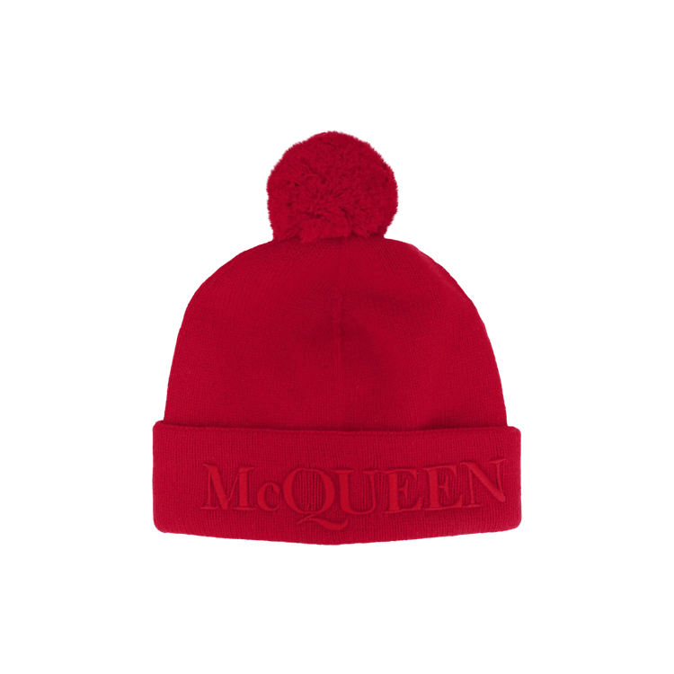 Alexander McQueen Wool Pompom Beanie 'Red'