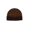 Givenchy All Over Logo Embroidered Knitted Beanie 'Dark Brown'