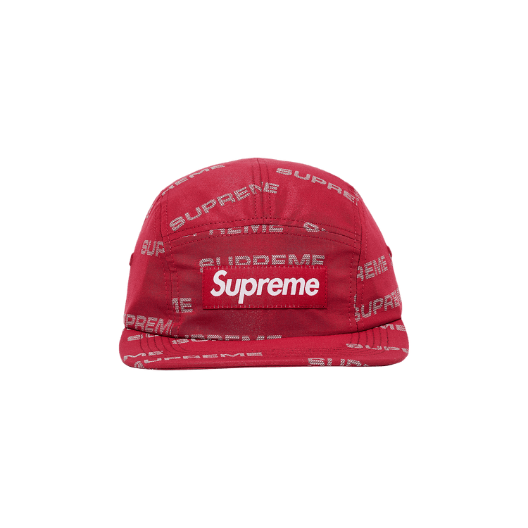 Supreme Reflective Jacquard Camp Cap 'Red'