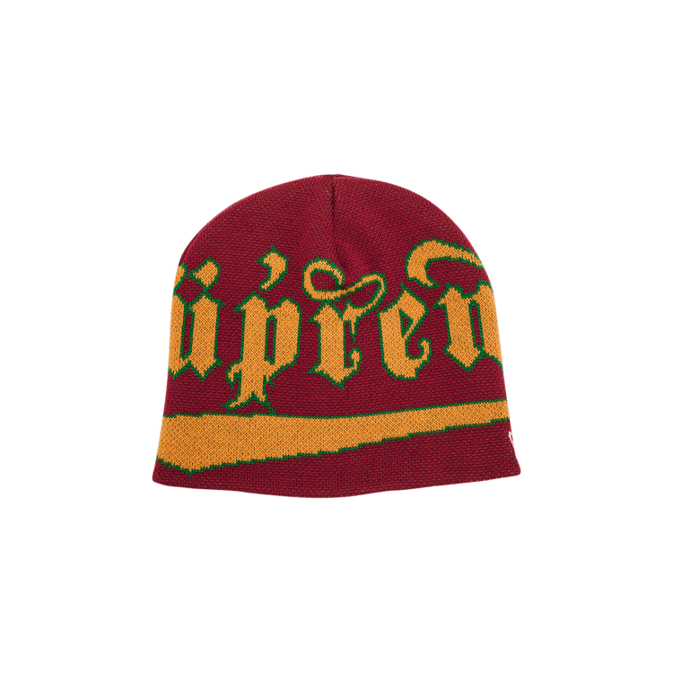 Supreme New Era Accent Beanie 'Cardinal'