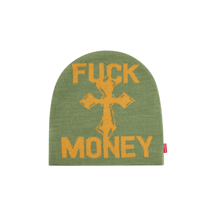 Supreme Fuck Money Beanie 'Olive'
