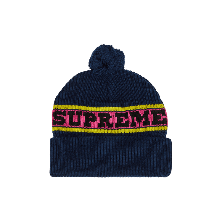Supreme Big Stripe Beanie 'Navy'
