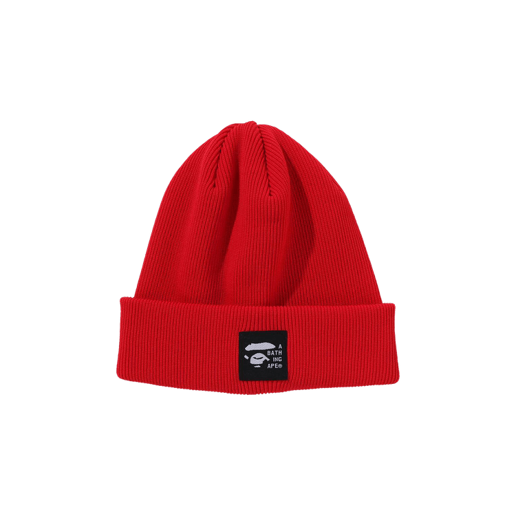BAPE Logo Knit Cap 'Red'
