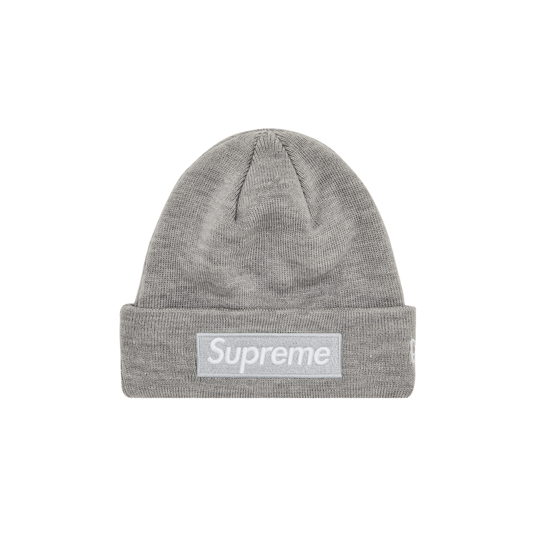 Supreme x New Era Box Logo Beanie 'Heather Grey'