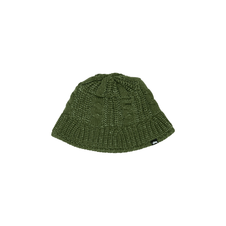 Stussy Cable Knit Bucket Hat 'Olive'