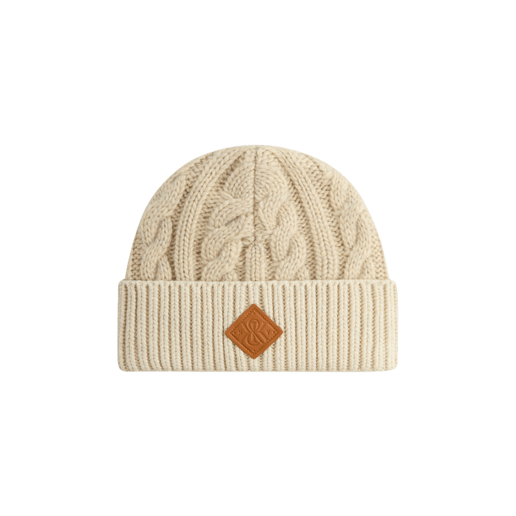 Kith Leather Crest Mia Beanie 'Heather Oatmeal'