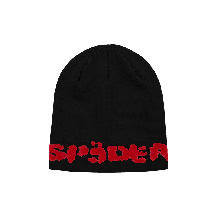Sp5der Fuzzy Logo Mohair Beanie 'Black'