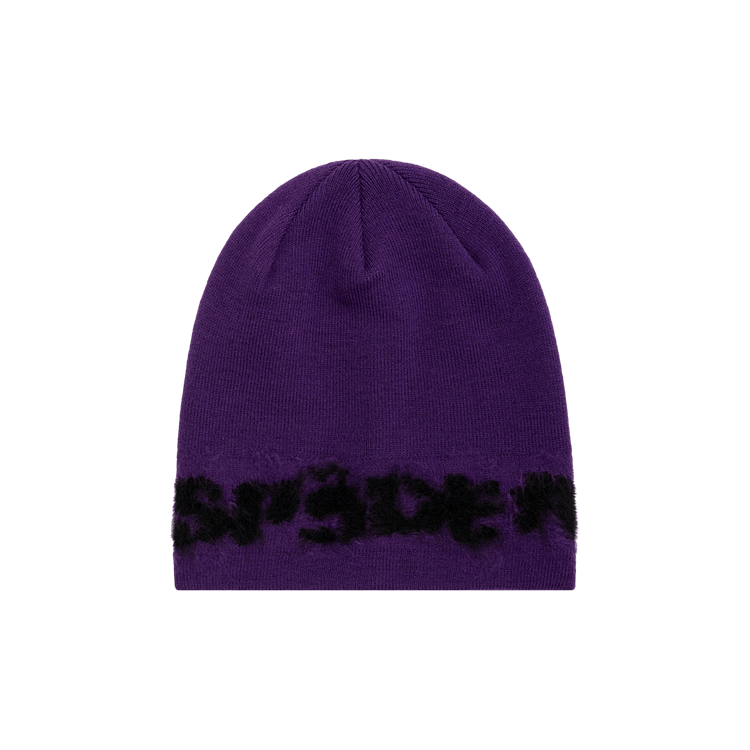 Sp5der Fuzzy Logo Mohair Beanie 'Purple'