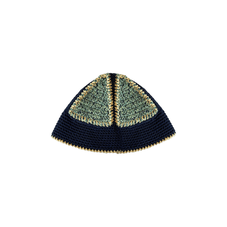 Nicholas Daley Hand Crocheted Bucket Hat 'Navy/Mint'