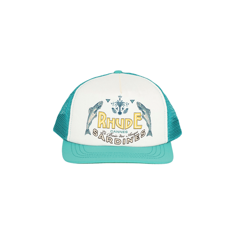 Rhude Sardines Trucker Hat 'Cream/Teal'