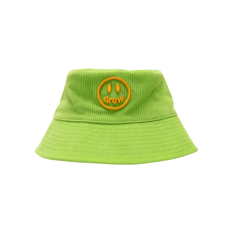 Drew House Smiley Corduroy Bucket Hat 'Lime Green'