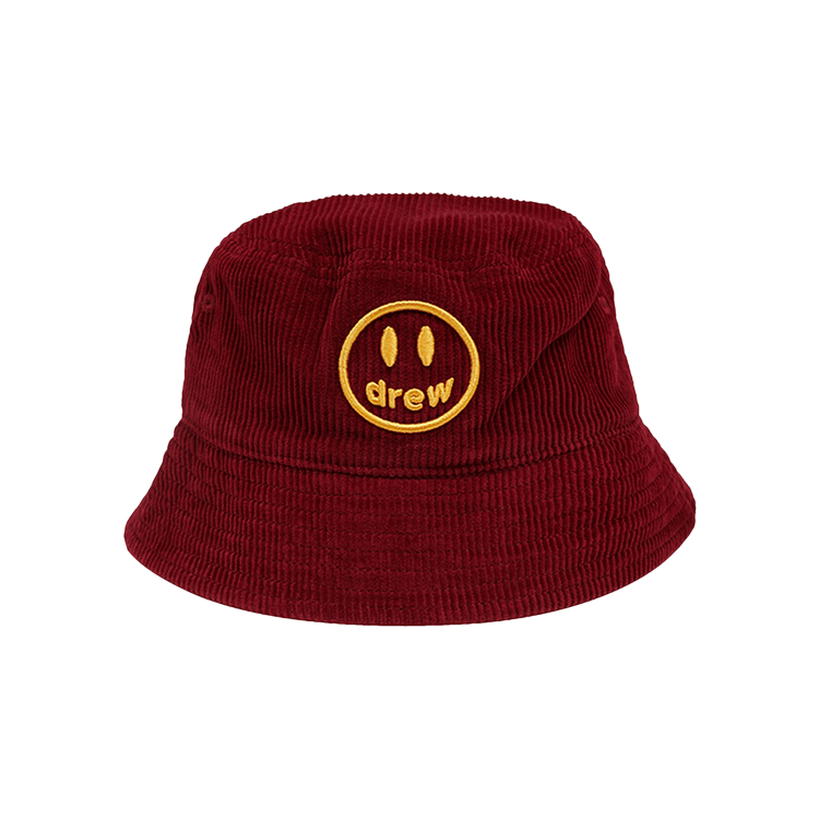 Drew House Mascot Smiley Corduroy Bucket Hat 'Claret'