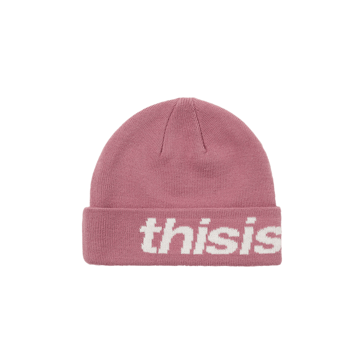 thisisneverthat HSP-Logo Big Cuff Beanie 'Dusty Pink'